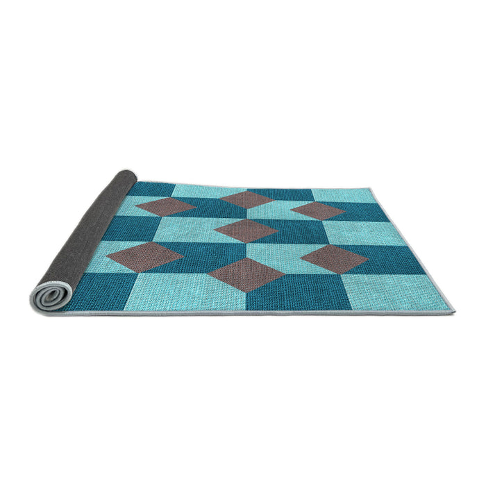 Thickness of Patterned Azure Blue Rug, pat1116lblu