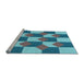 Sideview of Machine Washable Transitional Azure Blue Rug, wshpat1116lblu