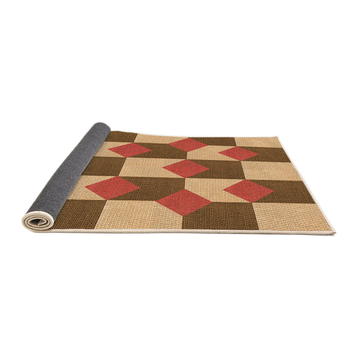 Thickness of Patterned Yellow Orange Rug, pat1116org