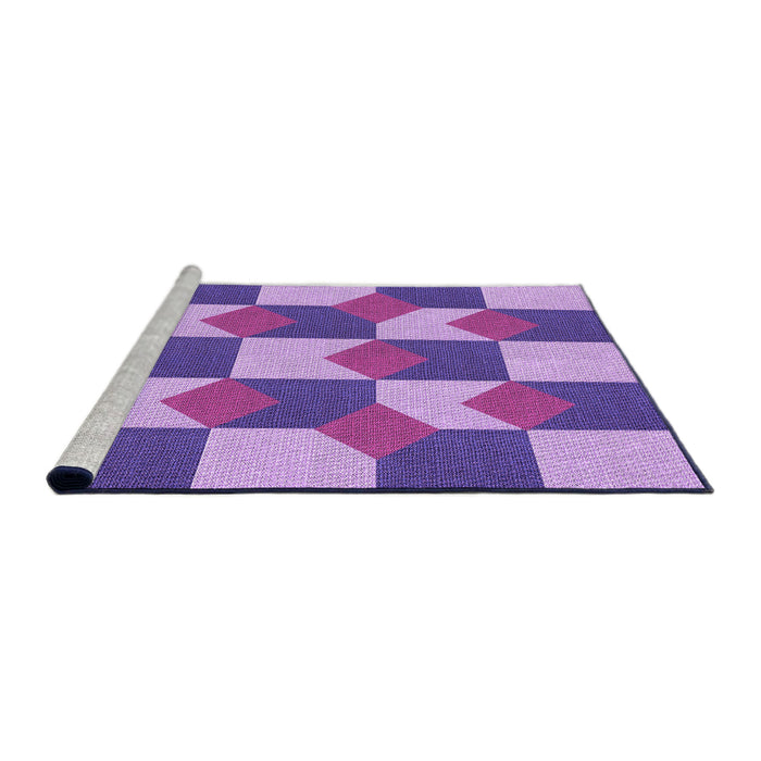 Sideview of Machine Washable Transitional Blue Violet Purple Rug, wshpat1116pur