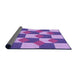 Thickness of Patterned Blue Violet Purple Rug, pat1116pur