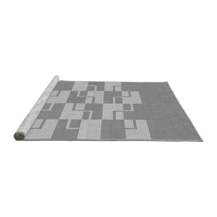 Sideview of Machine Washable Transitional Gray Rug, wshpat1117gry