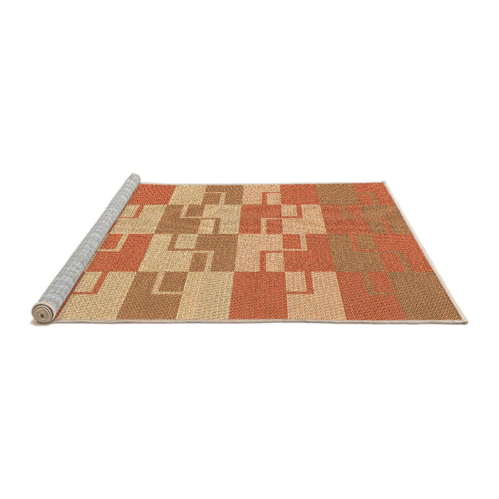 Sideview of Machine Washable Transitional Yellow Orange Rug, wshpat1117org