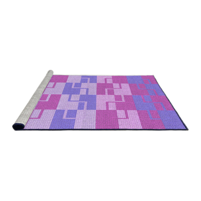 Sideview of Machine Washable Transitional Bright Lilac Purple Rug, wshpat1117pur