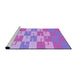 Sideview of Machine Washable Transitional Bright Lilac Purple Rug, wshpat1117pur