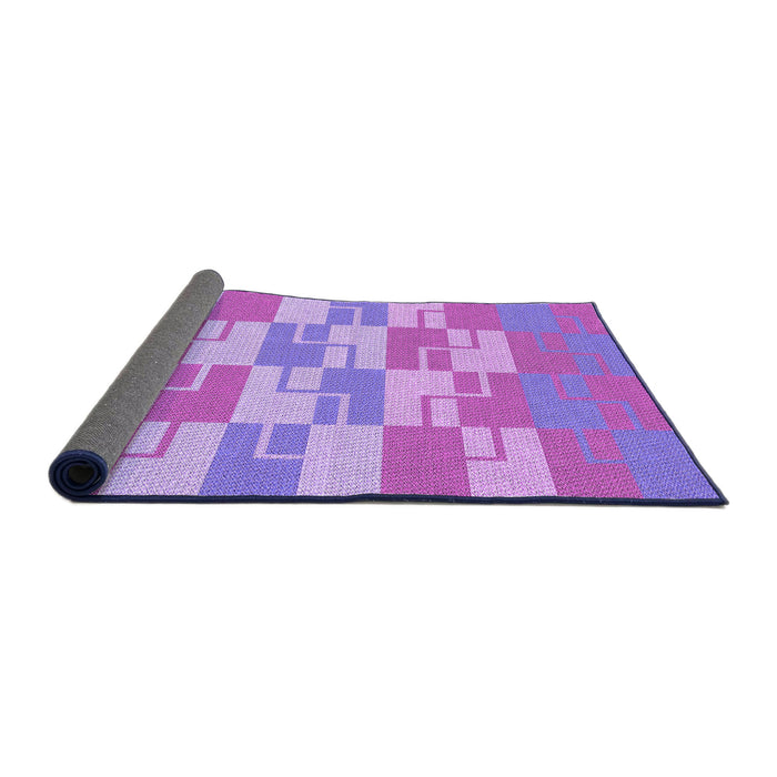 Thickness of Patterned Bright Lilac Purple Rug, pat1117pur