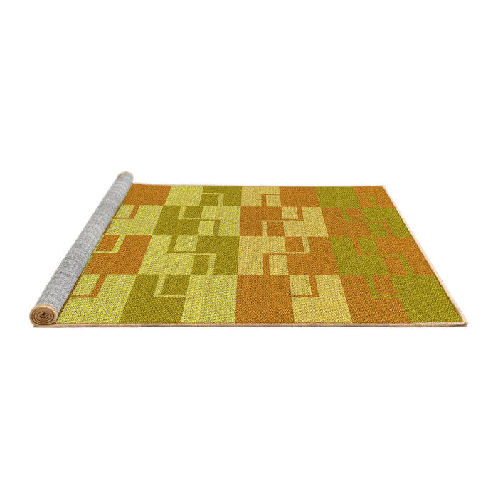 Sideview of Machine Washable Transitional Bright Gold Yellow Rug, wshpat1117yw