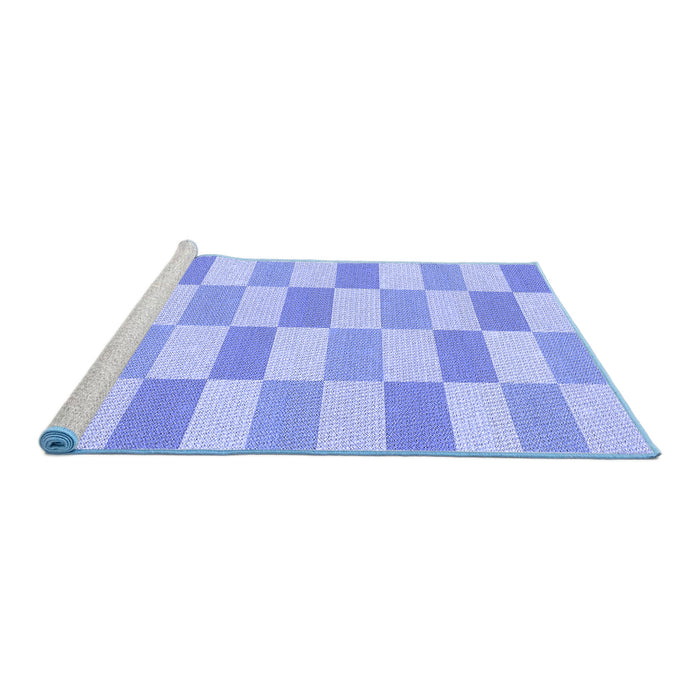 Sideview of Machine Washable Transitional Light Slate Blue Rug, wshpat1118blu