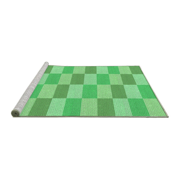 Sideview of Machine Washable Transitional Green Rug, wshpat1118grn