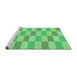 Sideview of Machine Washable Transitional Green Rug, wshpat1118grn