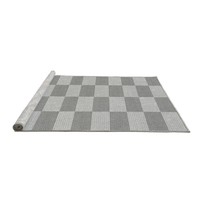 Sideview of Machine Washable Transitional Platinum Silver Gray Rug, wshpat1118gry