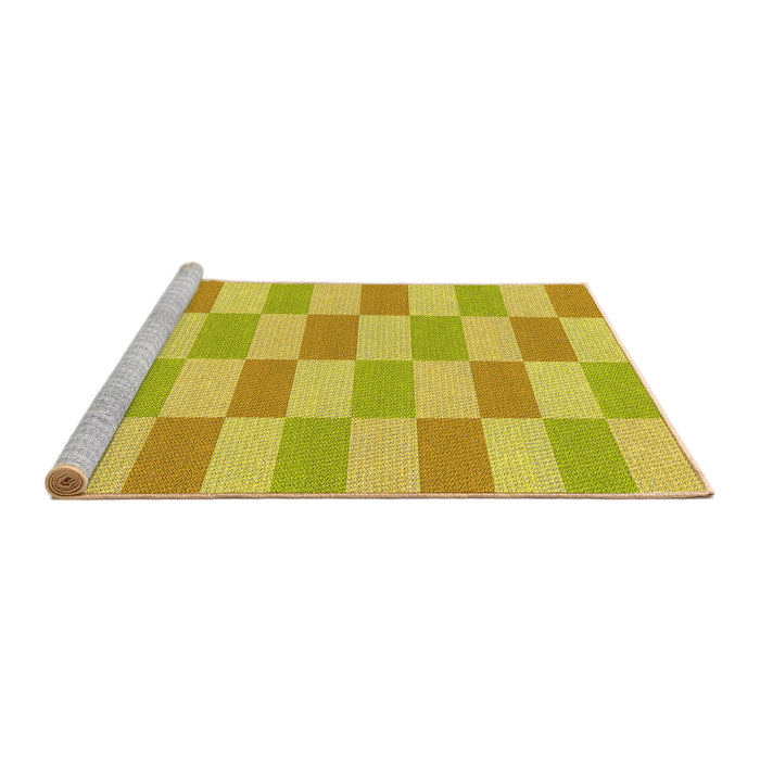 Sideview of Machine Washable Transitional Yellow Rug, wshpat1118yw