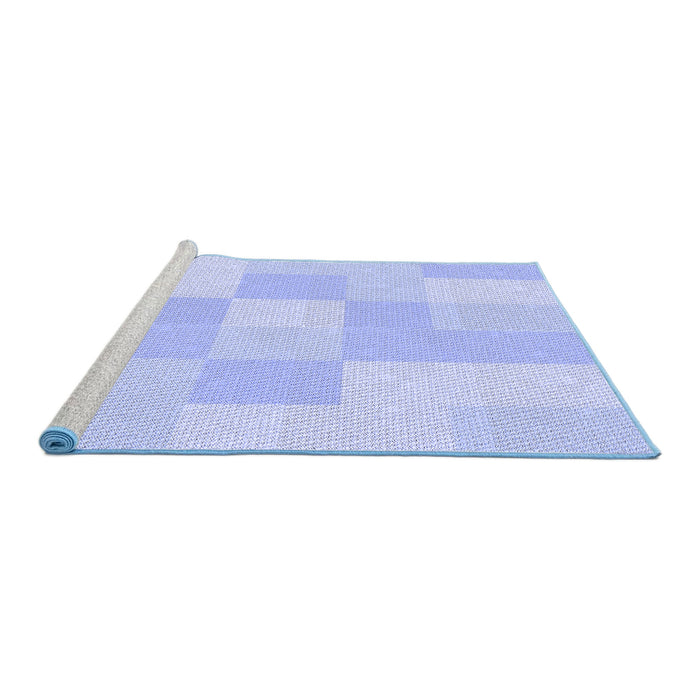 Sideview of Machine Washable Transitional Sky Blue Rug, wshpat1119blu