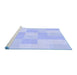 Sideview of Machine Washable Transitional Sky Blue Rug, wshpat1119blu