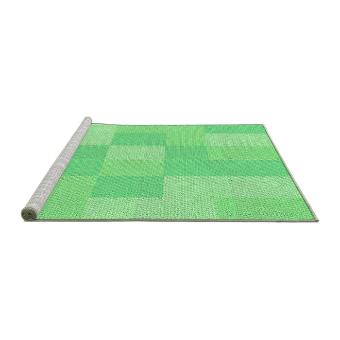 Sideview of Machine Washable Transitional Green Rug, wshpat1119grn