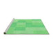 Sideview of Machine Washable Transitional Green Rug, wshpat1119grn