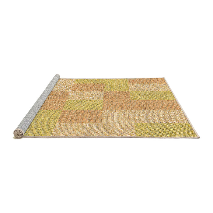 Sideview of Machine Washable Transitional Yellow Rug, wshpat1119org