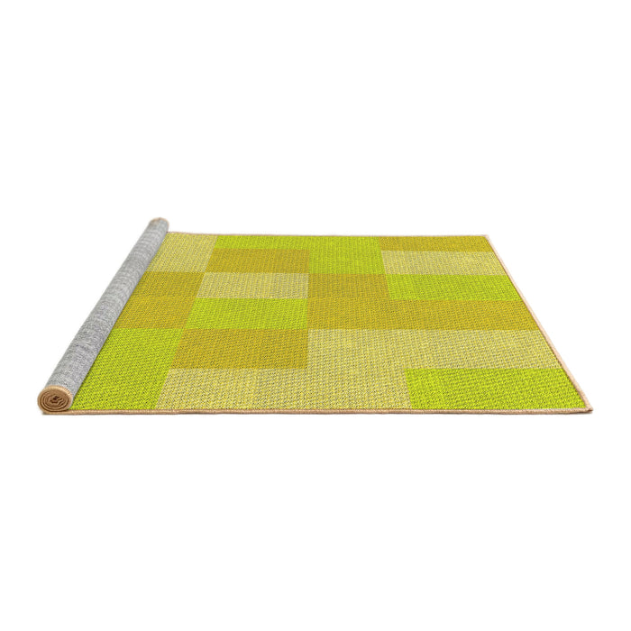 Sideview of Machine Washable Transitional Yellow Rug, wshpat1119yw