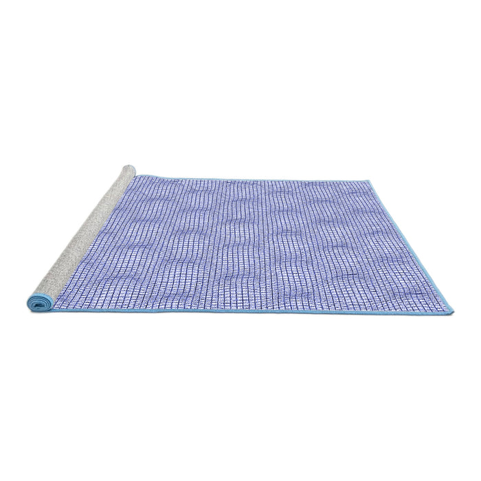 Sideview of Machine Washable Transitional Blue Rug, wshpat112blu