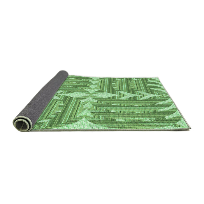 Thickness of Patterned Dark Lime Green Rug, pat1120grn