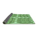 Thickness of Patterned Dark Lime Green Rug, pat1120grn