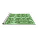 Sideview of Machine Washable Transitional Dark Lime Green Rug, wshpat1120grn