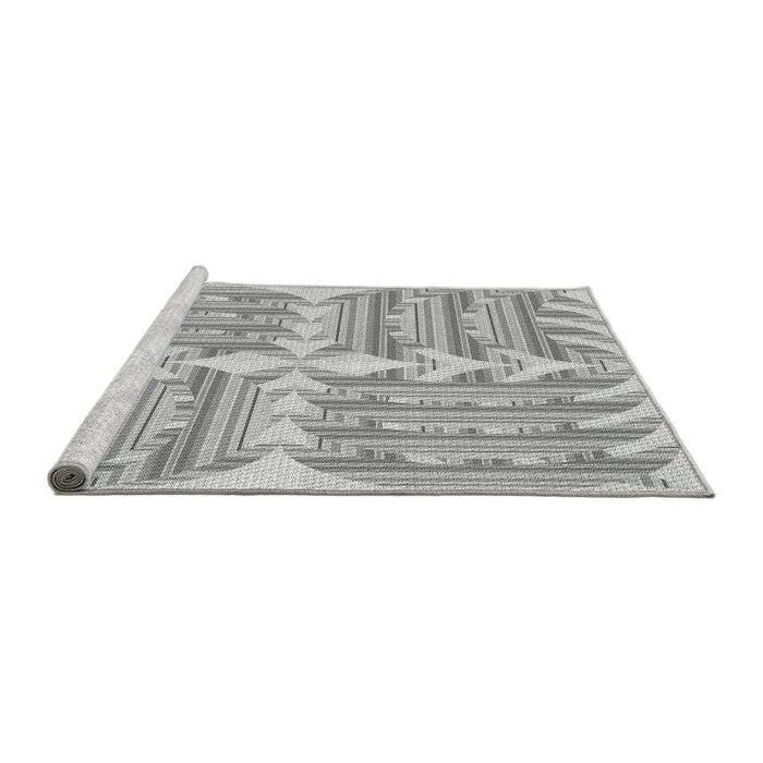 Sideview of Machine Washable Transitional Gray Rug, wshpat1120gry