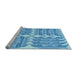 Sideview of Machine Washable Transitional Neon Blue Rug, wshpat1120lblu