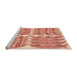 Sideview of Machine Washable Transitional Light Salmon Pink Rug, wshpat1120org