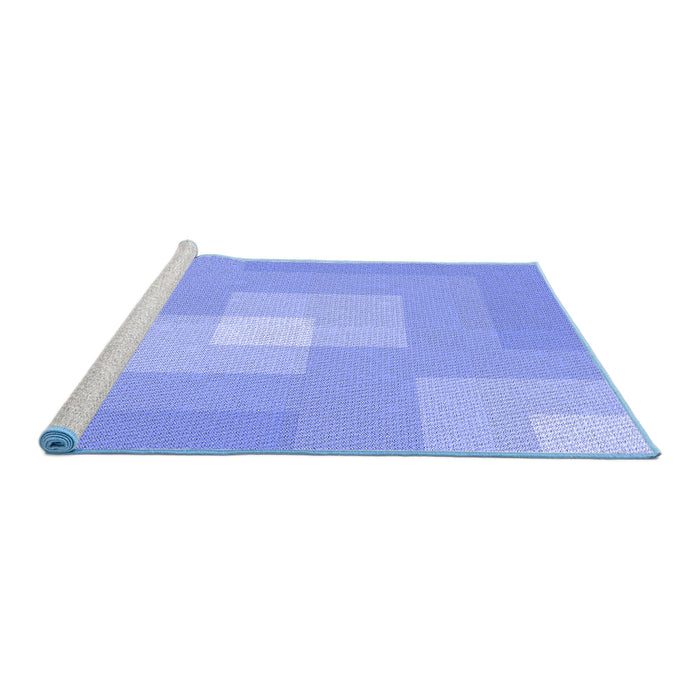 Sideview of Machine Washable Transitional Light Slate Blue Rug, wshpat1121blu