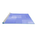 Sideview of Machine Washable Transitional Light Slate Blue Rug, wshpat1121blu