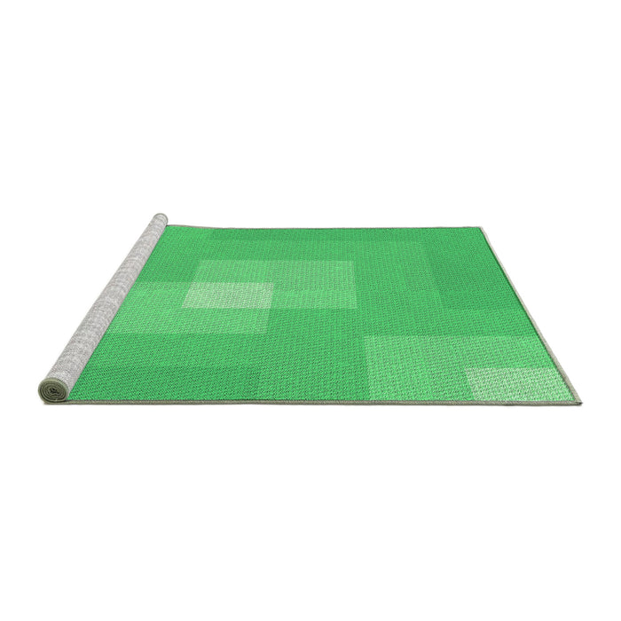 Sideview of Machine Washable Transitional Neon Green Rug, wshpat1121grn