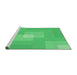 Sideview of Machine Washable Transitional Neon Green Rug, wshpat1121grn