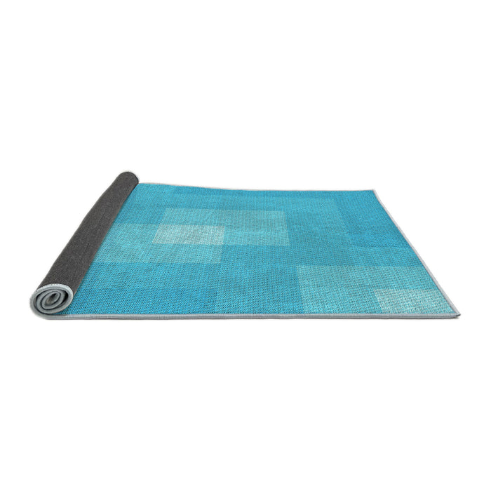 Thickness of Patterned Bright Cyan Blue Rug, pat1121lblu
