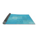 Thickness of Patterned Bright Cyan Blue Rug, pat1121lblu