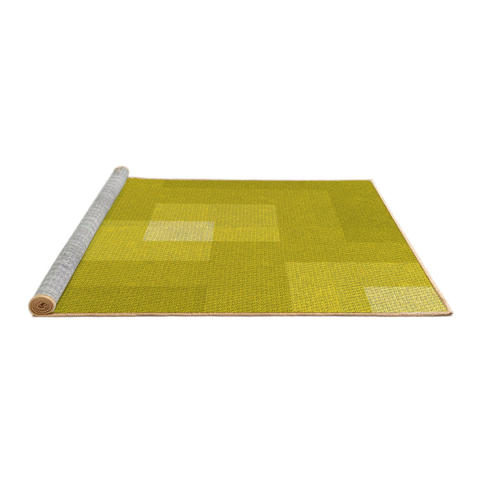 Sideview of Machine Washable Transitional Yellow Rug, wshpat1121yw