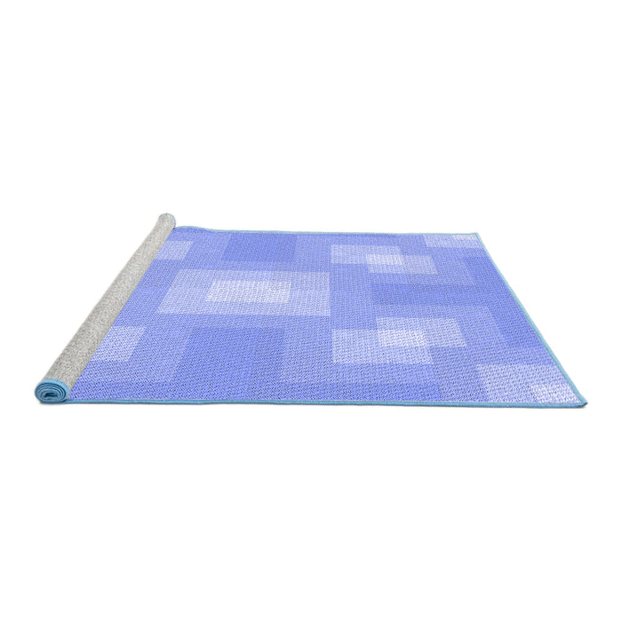 Sideview of Machine Washable Transitional Sky Blue Rug, wshpat1122blu