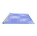 Sideview of Machine Washable Transitional Sky Blue Rug, wshpat1122blu