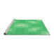 Sideview of Machine Washable Transitional Lime Mint Green Rug, wshpat1122grn