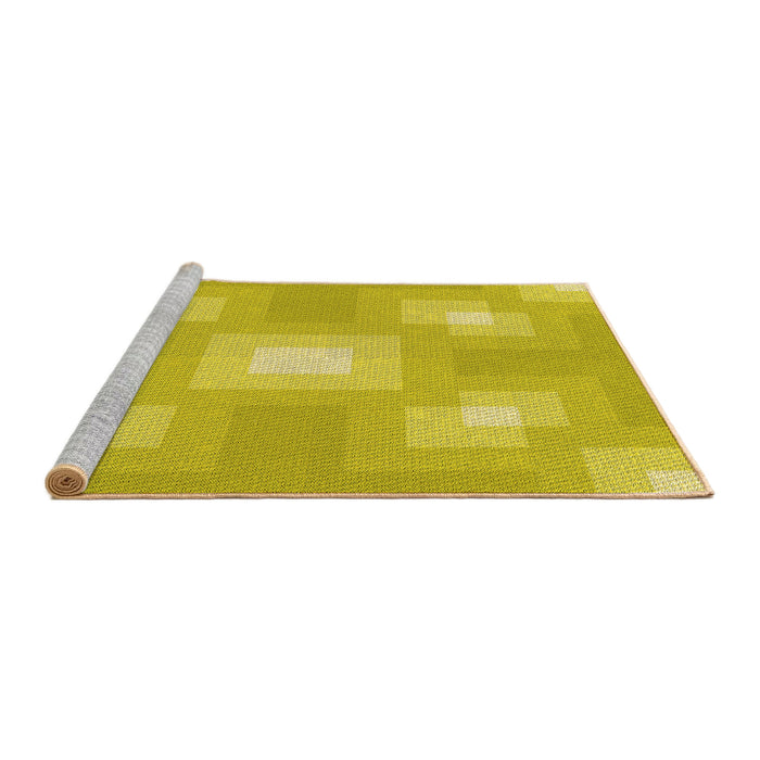 Sideview of Machine Washable Transitional Golden Yellow Rug, wshpat1122yw