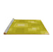 Sideview of Machine Washable Transitional Golden Yellow Rug, wshpat1122yw