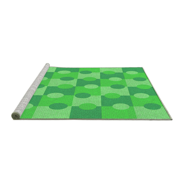 Sideview of Machine Washable Transitional Neon Green Rug, wshpat1123grn