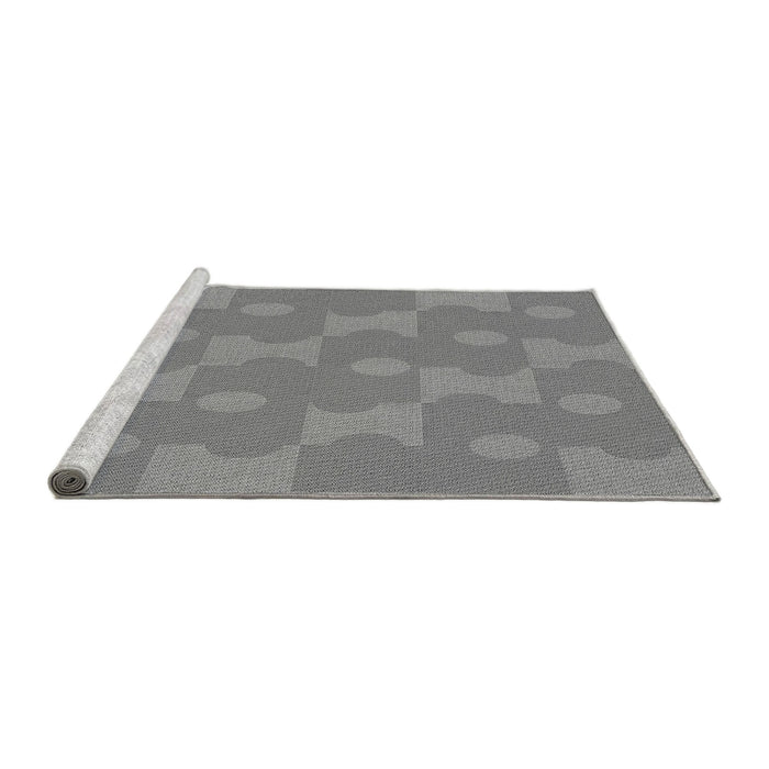 Sideview of Machine Washable Transitional Dark Gray Rug, wshpat1123gry