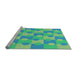 Sideview of Machine Washable Transitional Lime Mint Green Rug, wshpat1123lblu