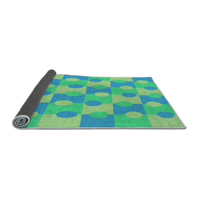 Thickness of Patterned Lime Mint Green Rug, pat1123lblu