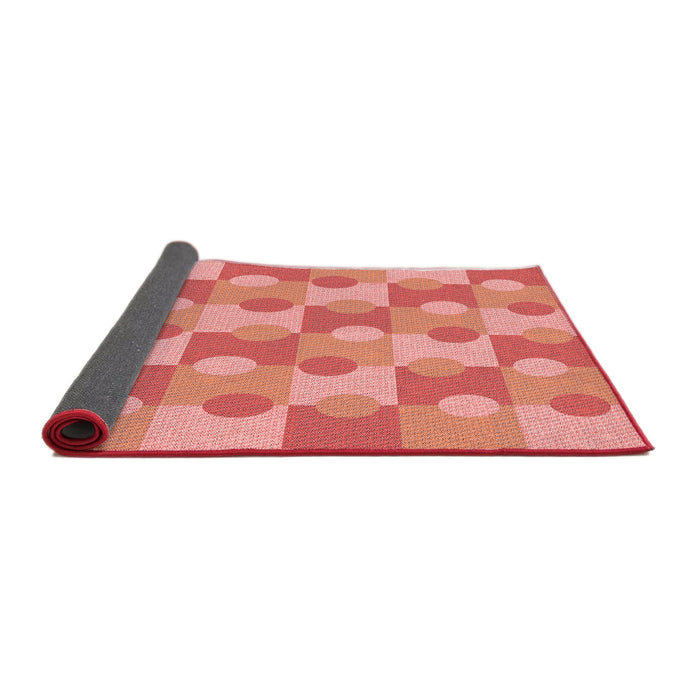 Thickness of Patterned Fire Red Rug, pat1123rd