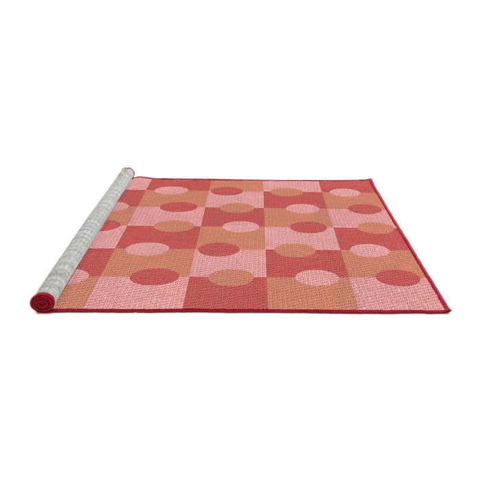 Sideview of Machine Washable Transitional Fire Red Rug, wshpat1123rd
