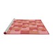 Sideview of Machine Washable Transitional Fire Red Rug, wshpat1123rd