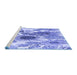 Sideview of Machine Washable Transitional Blue Rug, wshpat1124blu