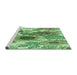 Sideview of Machine Washable Transitional Jade Green Rug, wshpat1124grn